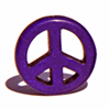 Peace symbol, lilla, presset turkis, Ø15mm, 4 stk.